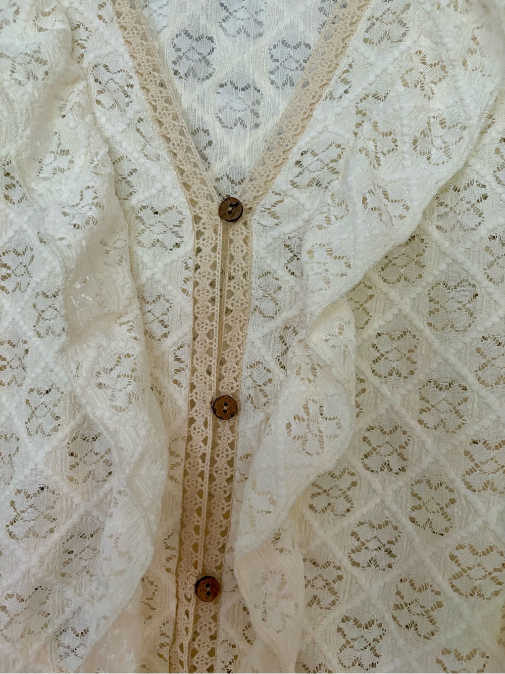 White Lace Ruffle Cover-Up Tunic - Picture 7 of 7